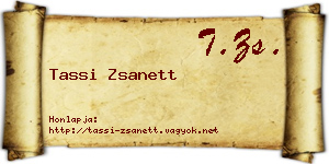 Tassi Zsanett névjegykártya